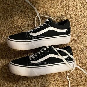 Black platform vans